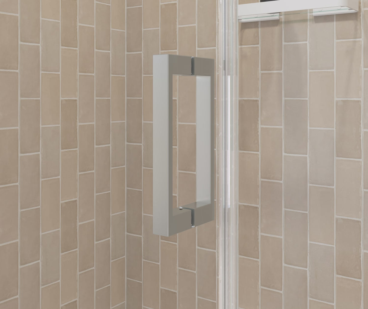 MAAX 138274-900-305-101 Manhattan 51-53 x 68 in. 6 mm Pivot Shower Door for Alcove Installation with Clear glass & Square Handle in Brushed Nickel
