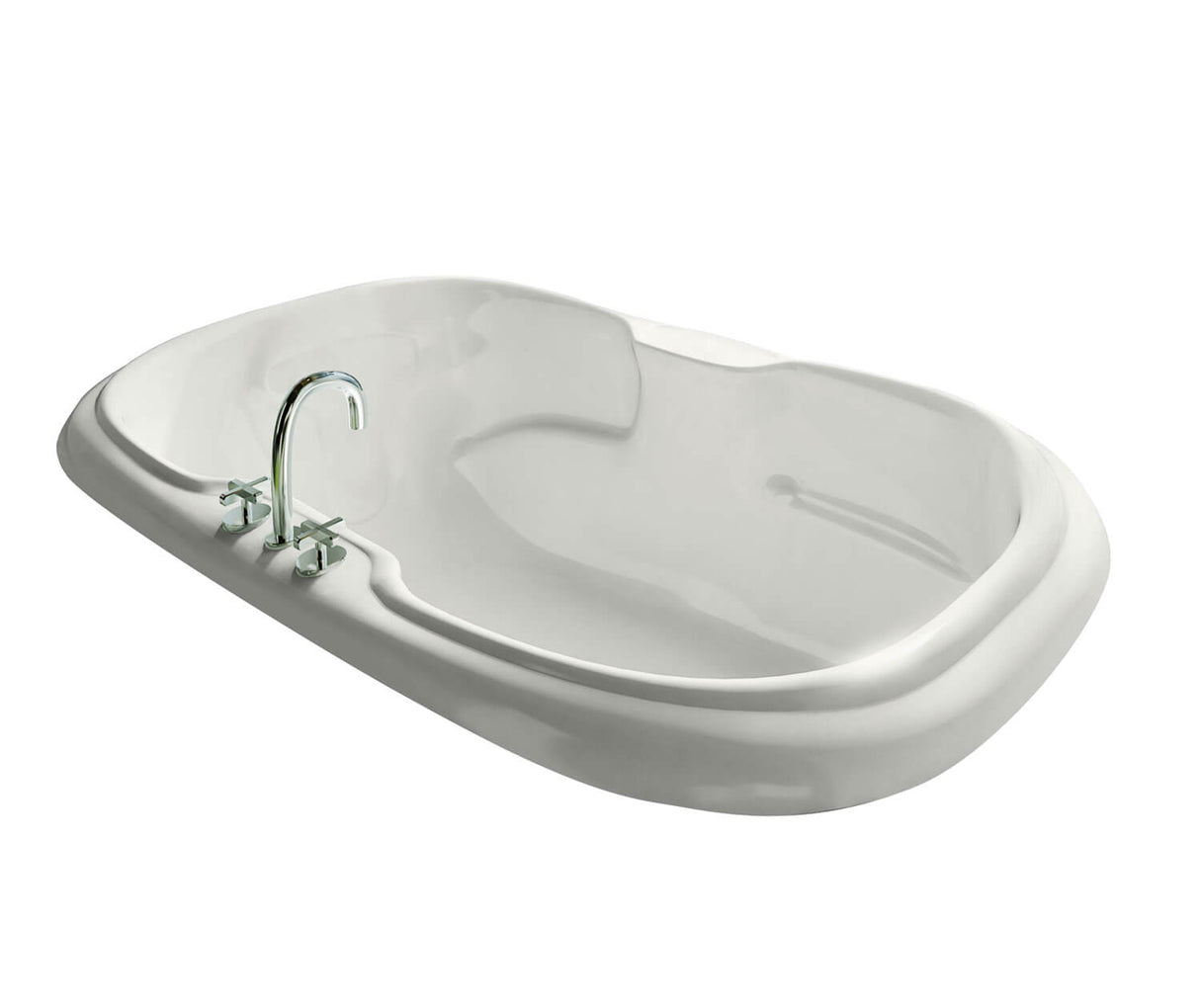 MAAX 101059-094-001-100 Calla 7242 Acrylic Drop-in Center Drain Combined Hydromax & Aerofeel Bathtub in White