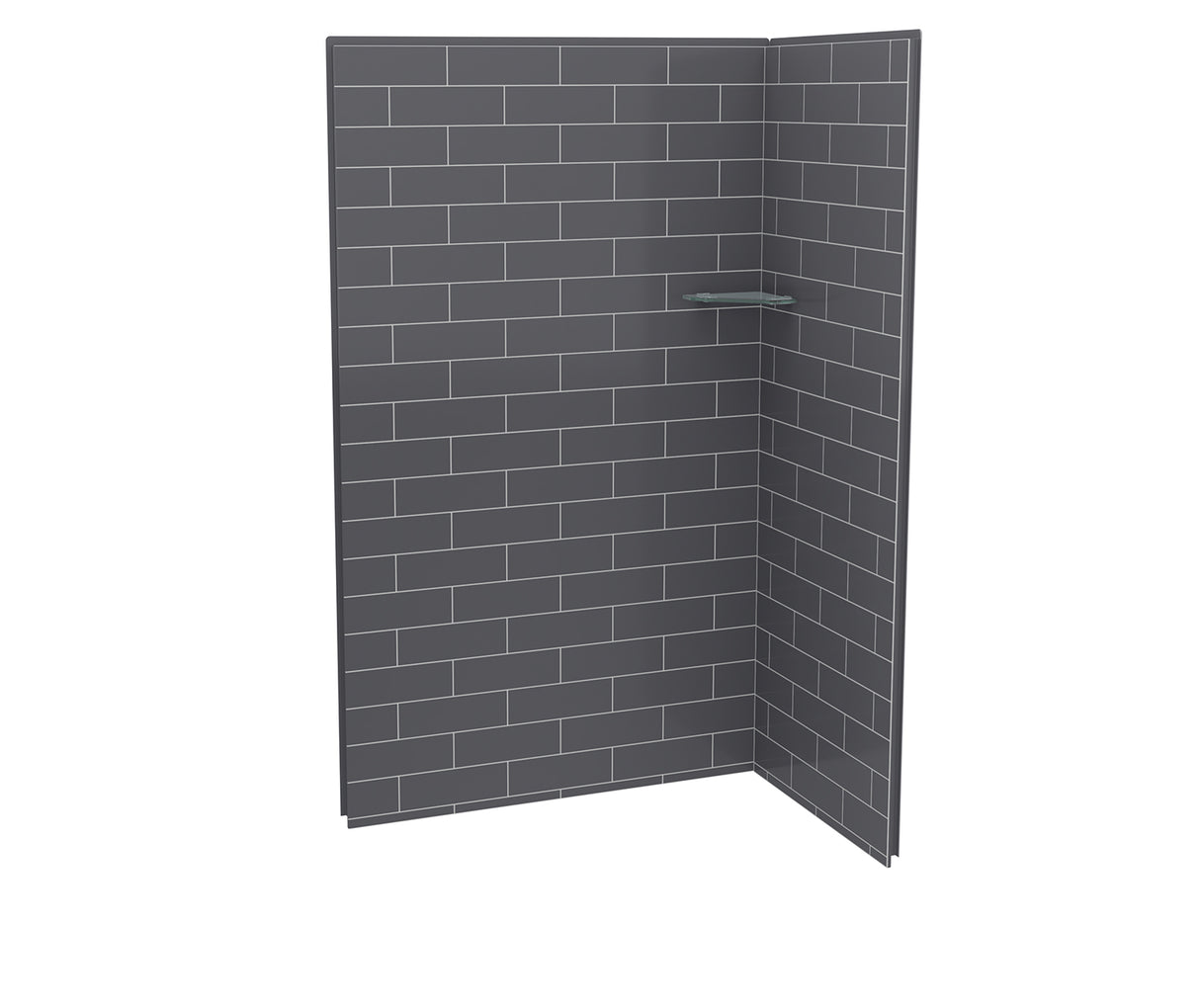 MAAX 107457-301-019 Utile 4832 Composite Direct-to-Stud Two-Piece Corner Shower Wall Kit in Metro Thunder Grey