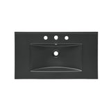 30" Vanity Top Bathroom Sink With 3 Holes in Matte Black