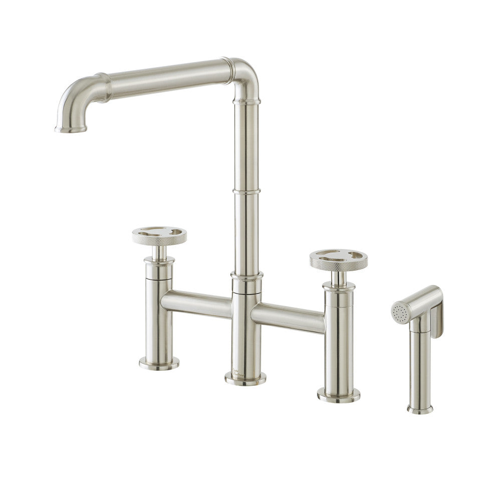 Avallon Pro Widespread Kitchen Faucet with Side Sprayer in Brushed Nickel