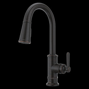 Port Haven 1-Handle Pull-Down Kitchen Faucet in Tuscan Bronze