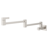 Square Modern 2-Handle 1-Hole Potfiller Kitchen Faucet in Spot Defense Brushed Nickel