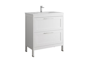 DAX Lakeside Engineered Wood and Porcelain Single Vanity with Onix Basin, 32", White DAX-LAKE013211-ONX