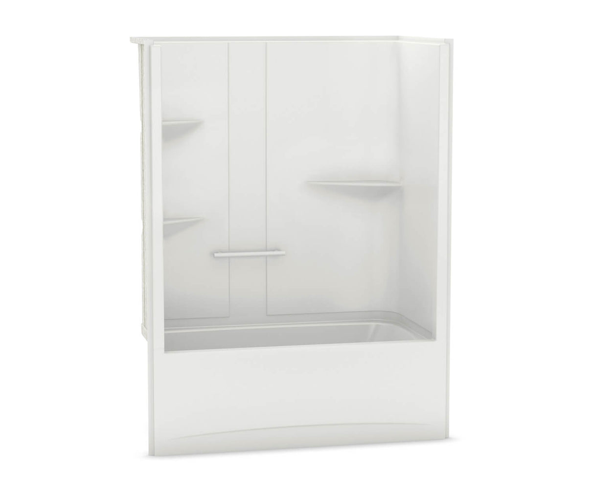 MAAX 107001-L-103-001 Allia TS-6032 Acrylic Alcove Left-Hand Drain One-Piece Aeroeffect Tub Shower in White