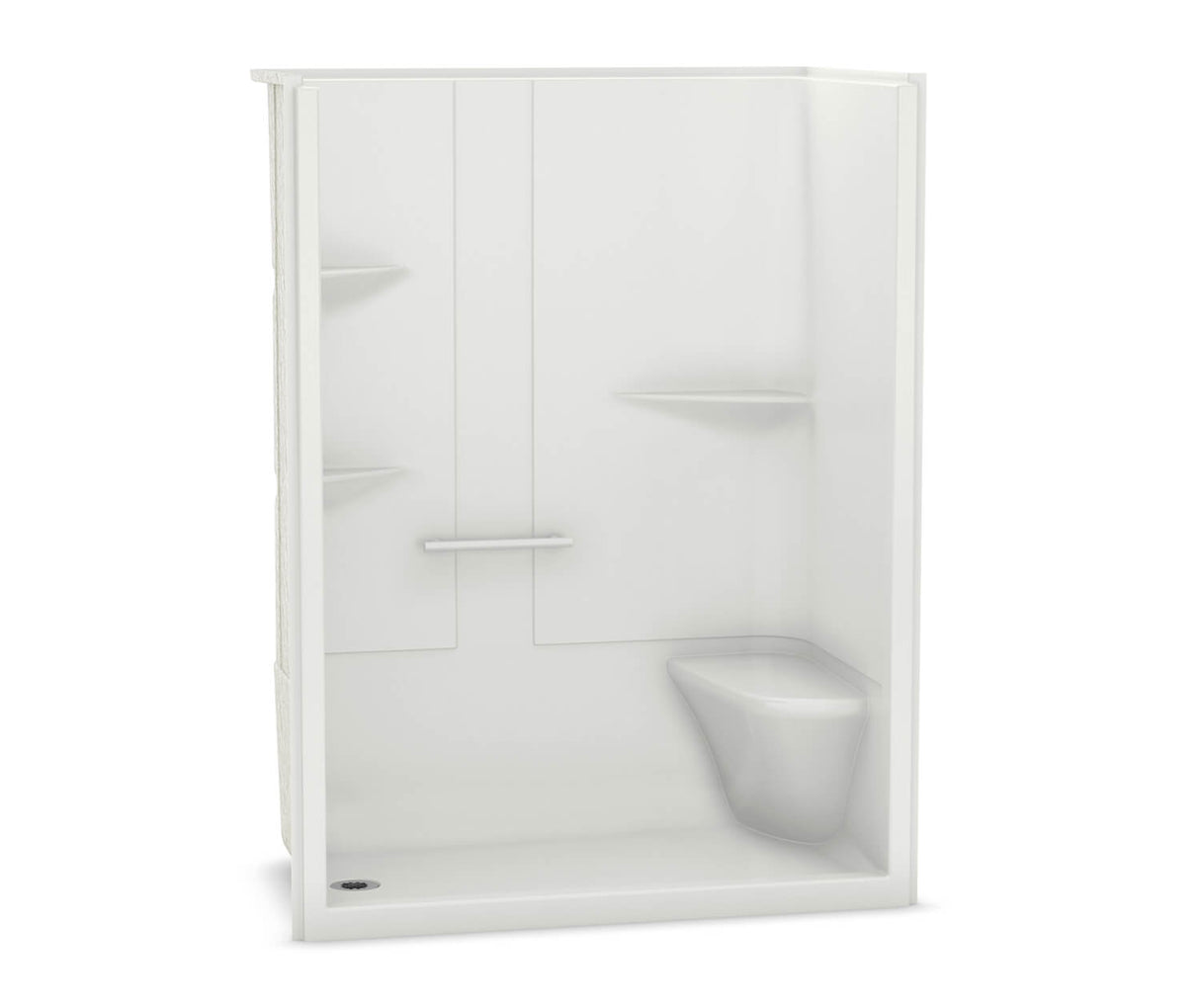 MAAX 107003-LC-000-001 ALLIA SH-6034 Acrylic Alcove Center Drain One-Piece Shower in White