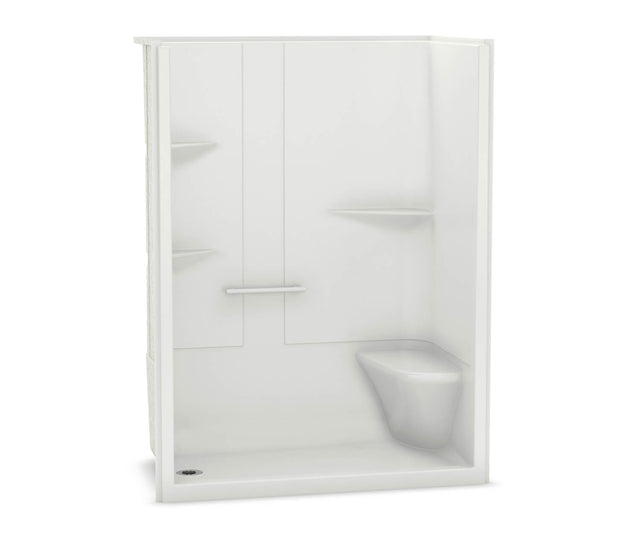 MAAX 107003-2-000-001 ALLIA SH-6034 Acrylic Alcove Center Drain One-Piece Shower in White