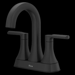 Vaneri 2-Handle 4" Centerset Bathroom Faucet in Matte Black