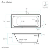 Voltaire 48" X 32" Right-Hand Drain Alcove Bathtub in Bisque