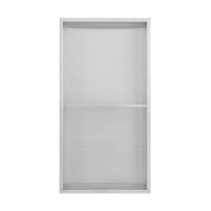 Voltaire 12" x 24" Stainless Steel Double Shelf Wall Niche in Matte Chrome