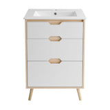 Brusque 24" Bathroom Vanity in White Oak