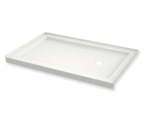 MAAX 410006-501-001-002 B3Round 6036 Acrylic Alcove Shower Base in White with Right-Hand Drain