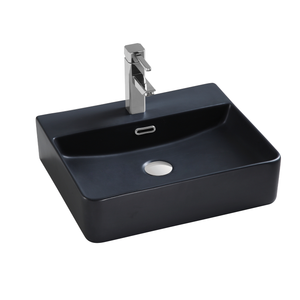 DAX Ceramic Rectangular Bathroom Vessel Basin, 20", White Matte DAX-CL1275-WM