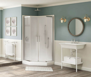 MAAX 137442-900-084-000 Radia Neo-angle 40 x 40 x 71 ½ in. 6mm Sliding Shower Door for Corner Installation with Clear glass in Chrome