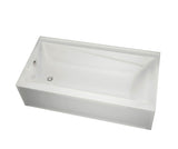 MAAX 105456-091-001-002 New Town 6032 IFS Acrylic Alcove Right-Hand Drain 10 Microjets Bathtub in White