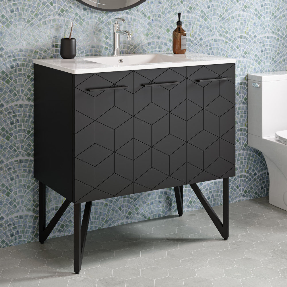 Annecy 36" Bathroom Vanity in Phantom Black