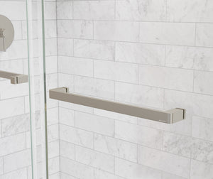 MAAX 135322-900-305-000 Uptown 56-59 x 76 in. 8 mm Bypass Shower Door for Alcove Installation with Clear glass in Brushed Nickel