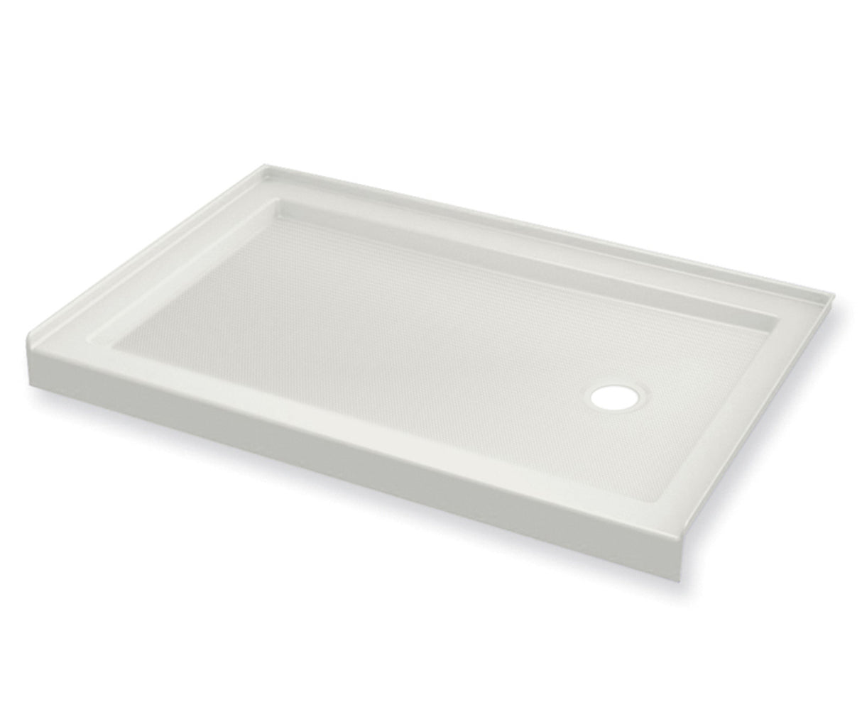 MAAX 410035-541-001-000 B3Round 6034 Acrylic Alcove Shower Base in White with Anti-slip Bottom with Center Drain