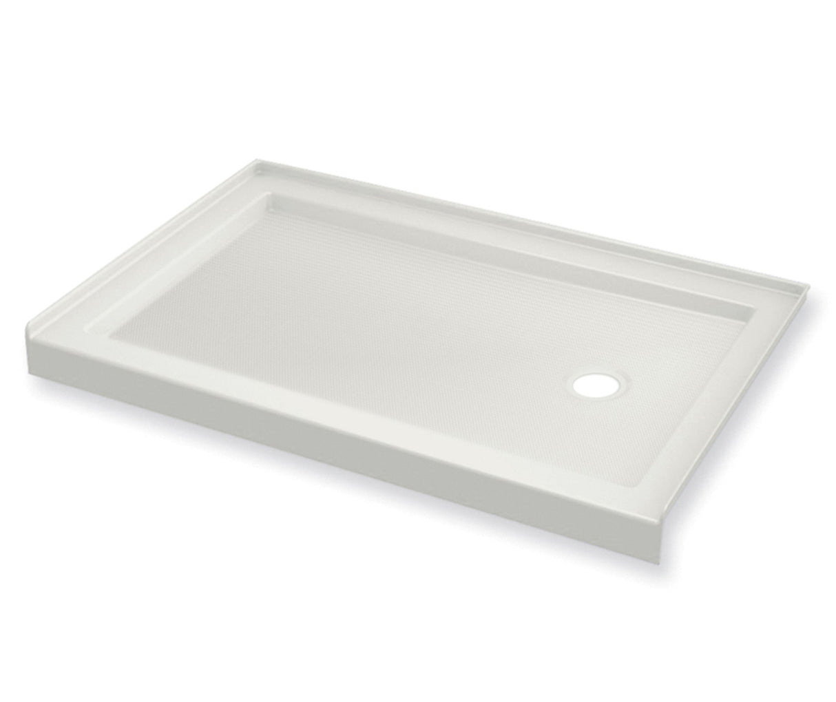 MAAX 410035-541-001-002 B3Round 6034 Acrylic Alcove Shower Base in White with Anti-slip Bottom with Right-Hand Drain