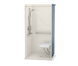 Aker OPS-3636-RS AcrylX Alcove Center Drain One-Piece Shower in Biscuit - Massachusetts Compliant Model