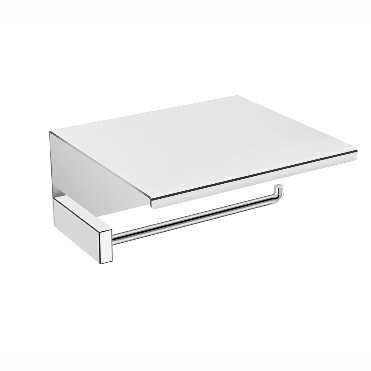 DAX Venice Brass Toilet Paper Holder with Shelf for Mobile, Brushed Nickel DAX-GDC060159-BN