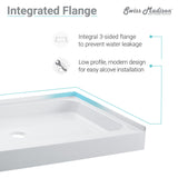 Voltaire 48 x 36 Acrylic White, Single-Threshold, Center Drain, Shower Base