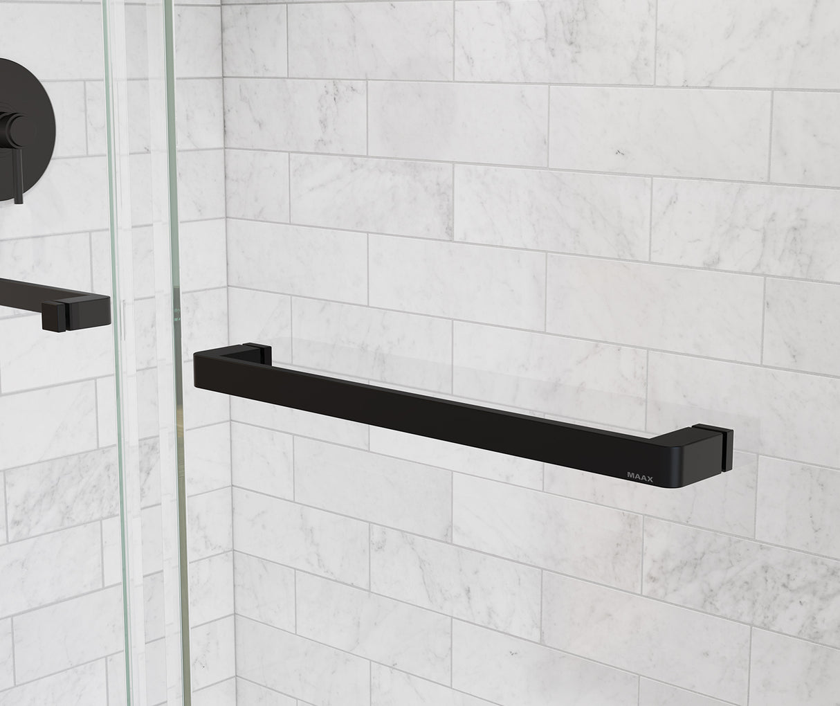 MAAX 135322-900-340-000 Uptown 56-59 x 76 in. 8 mm Bypass Shower Door for Alcove Installation with Clear glass in Matte Black