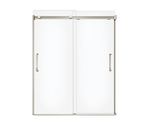 MAAX 138762-900-305-000 Inverto 56-59 x 70 ½-74 in. 8mm Bypass Shower Door for Alcove Installation with Clear glass in Brushed Nickel