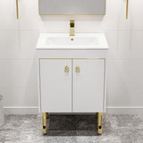 Lumiere 24" Freestanding, Bathroom Vanity in Glossy White and Gold