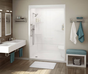 MAAX 107002-SNC-000-001 ALLIA SHR-6034 Acrylic Alcove Center Drain Three-Piece Shower in White