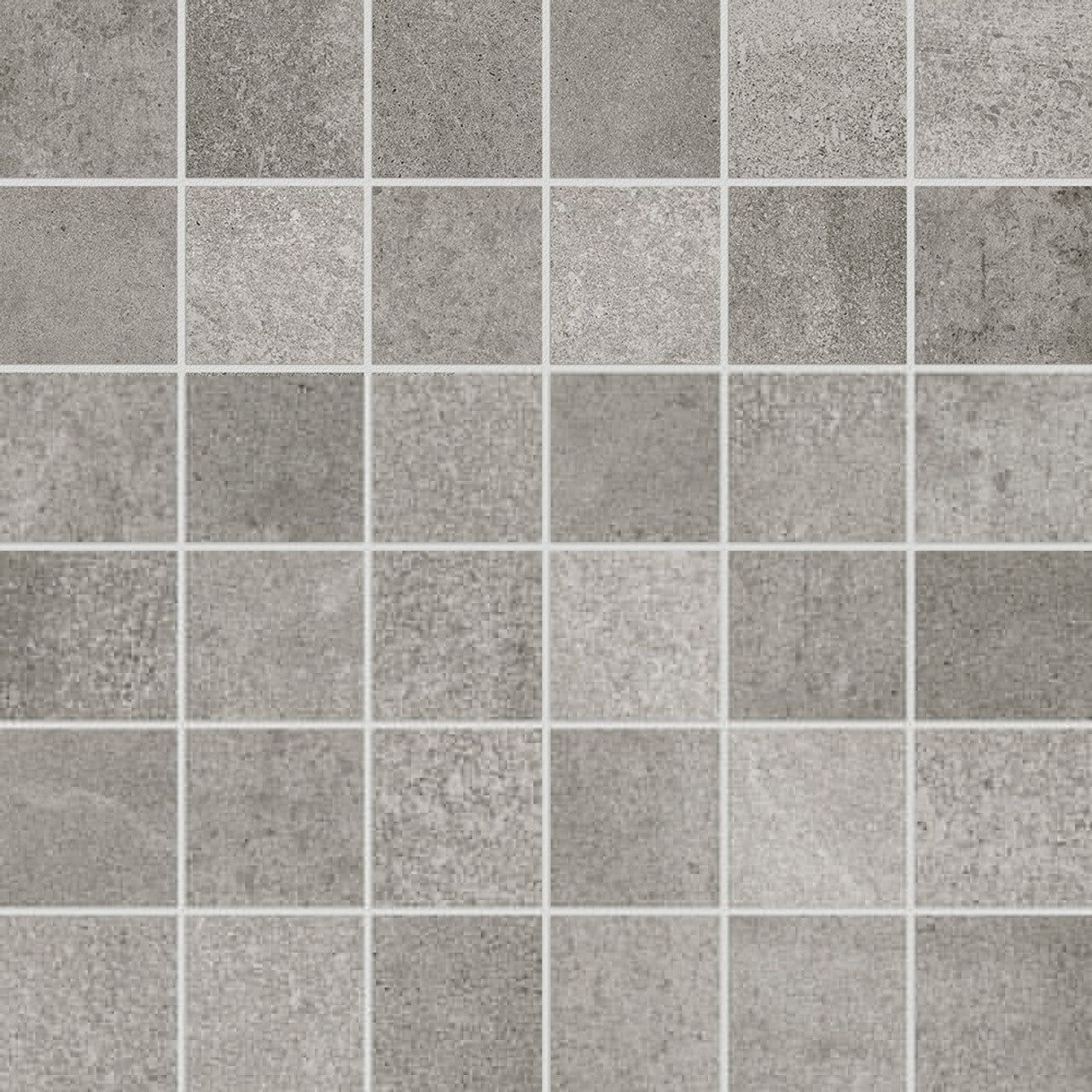 Anatolia Tile 2X2 Industria Chromium Matte 36 Piece Porcelain Mosaics. 1 Sheet = .96 Sq. Ft. 4501-0103-0 (63-594) Chromium 2x2 - premium natural stone mosaic tile from Anatolia Tile, available at PoshHaus showroom in Keene, NH