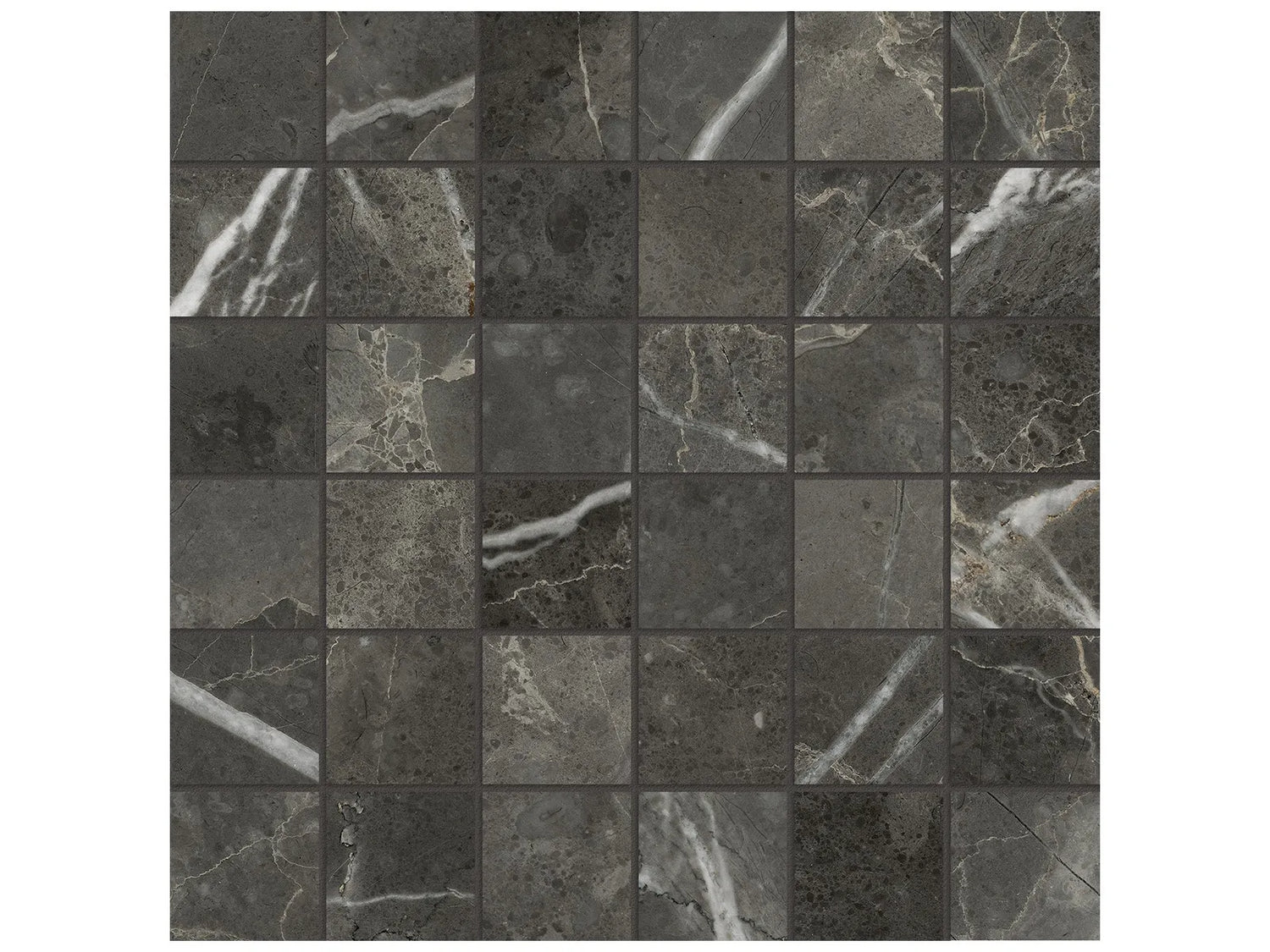 Anatolia 2X2 Mosaic Lumino Carbon Matte Porcelain Tile 4501-0580-0 *** 1 Sheet = .96 Sf *** Carbon 2x2 - premium natural stone mosaic tile from Anatolia Tile, available at PoshHaus showroom in Keene, NH