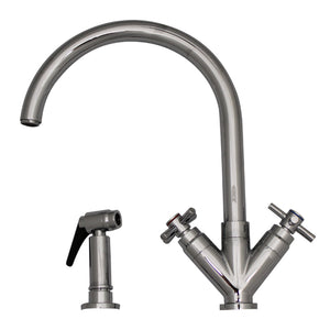 Luxe+ Dual Handle Faucet with Gooseneck Swivel Spout, 