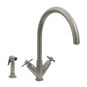 Luxe+ Dual Handle Faucet with Gooseneck Swivel Spout, 