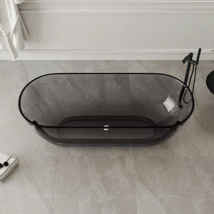 New England Home Goods Daytona 69" Freestanding Tub in Sepia - Stone Resin Solid Surface