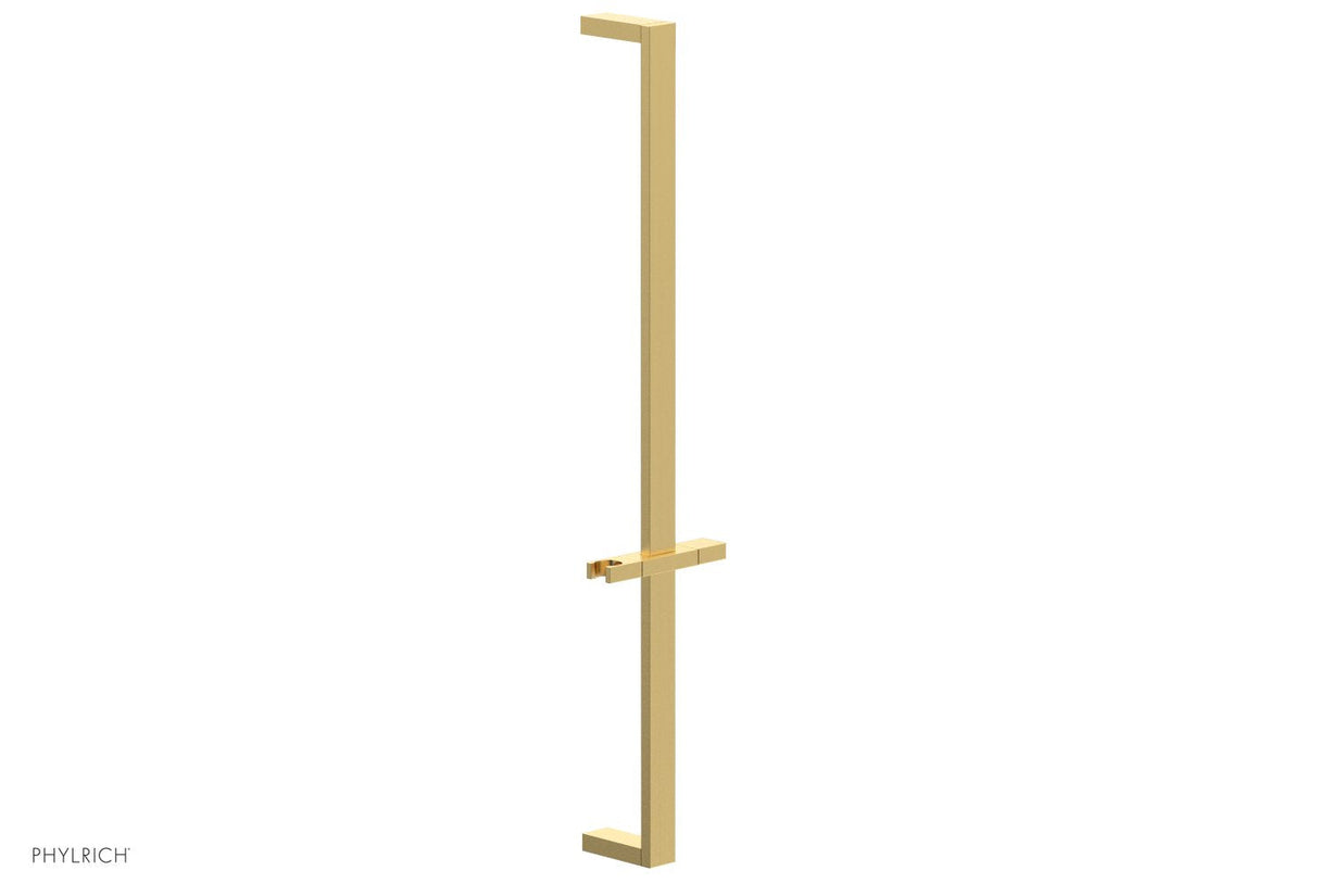 Phylrich 3-502-24B 27" Flat Adjustable Slide Bar with Hand Shower Hook 3-502 - Burnished Gold