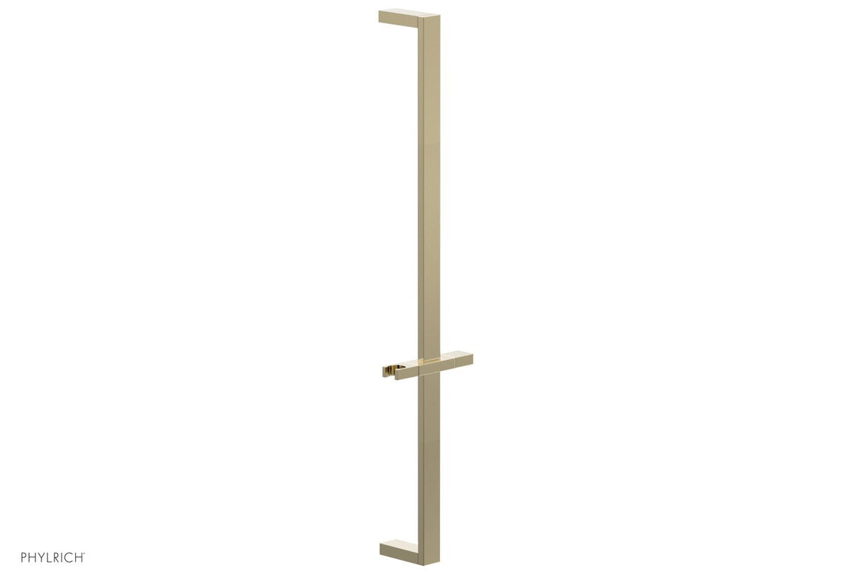 Phylrich 3-502-03U 27" Flat Adjustable Slide Bar with Hand Shower Hook 3-502 - Polished Brass Uncoated
