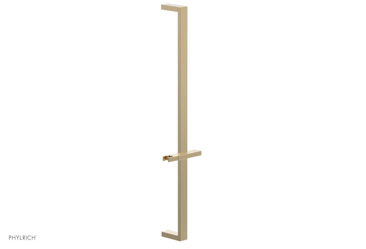 Phylrich 3-502-004 27" Flat Adjustable Slide Bar with Hand Shower Hook 3-502 - Satin Brass