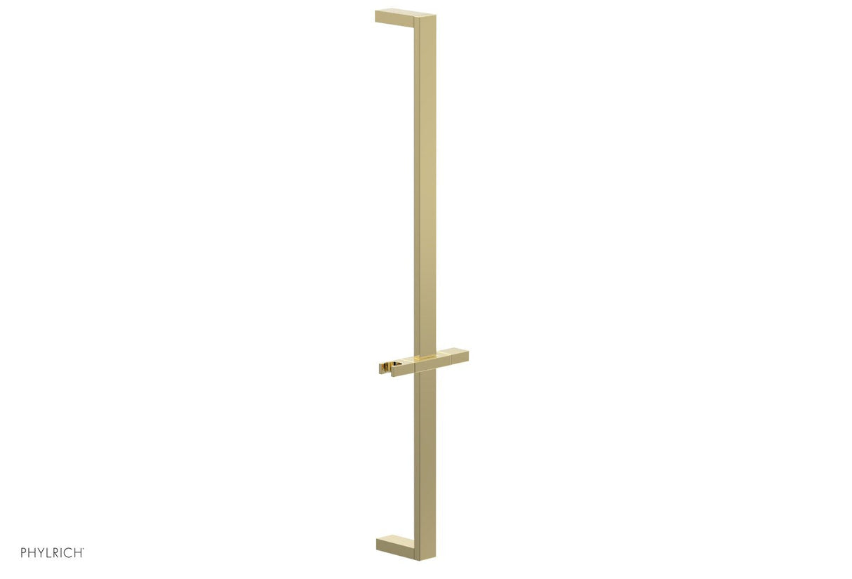 Phylrich 3-502-003 27" Flat Adjustable Slide Bar with Hand Shower Hook 3-502 - Polished Brass