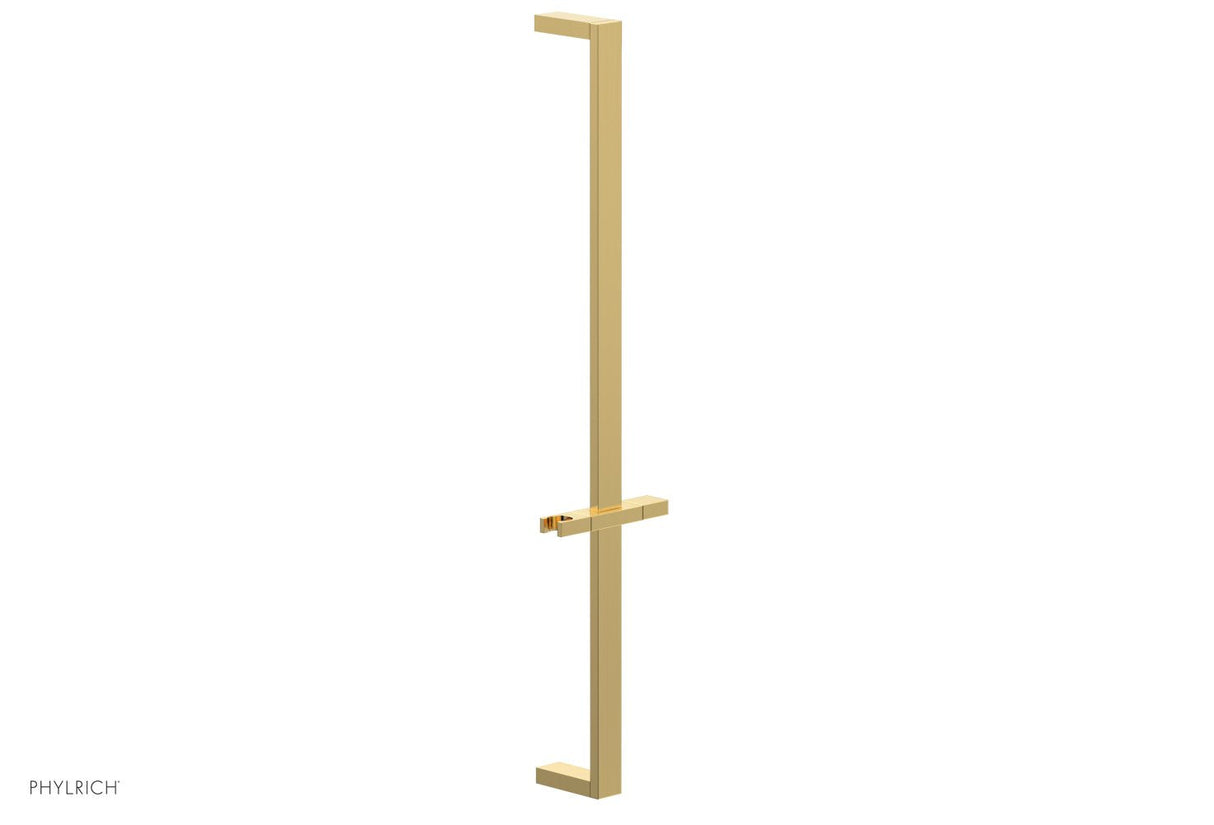 Phylrich 3-502-024 27" Flat Adjustable Slide Bar with Hand Shower Hook 3-502 - Satin Gold