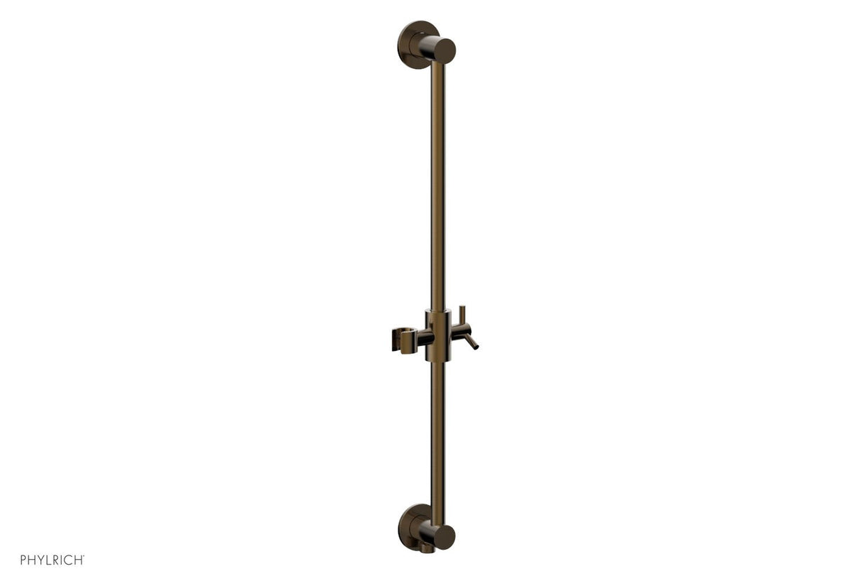 Phylrich 3-559-047 24" Integrated Slide Bar with built in Hose Outlet 3-559 - Antique Brass