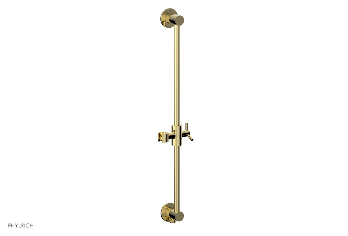 Phylrich 3-559-003 24" Integrated Slide Bar with built in Hose Outlet 3-559 - Polished Brass