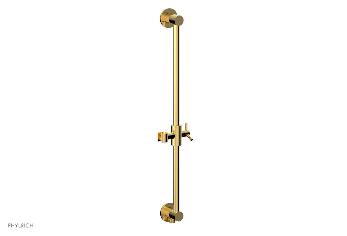 Phylrich 3-559-025 24" Integrated Slide Bar with built in Hose Outlet 3-559 - Polished Gold