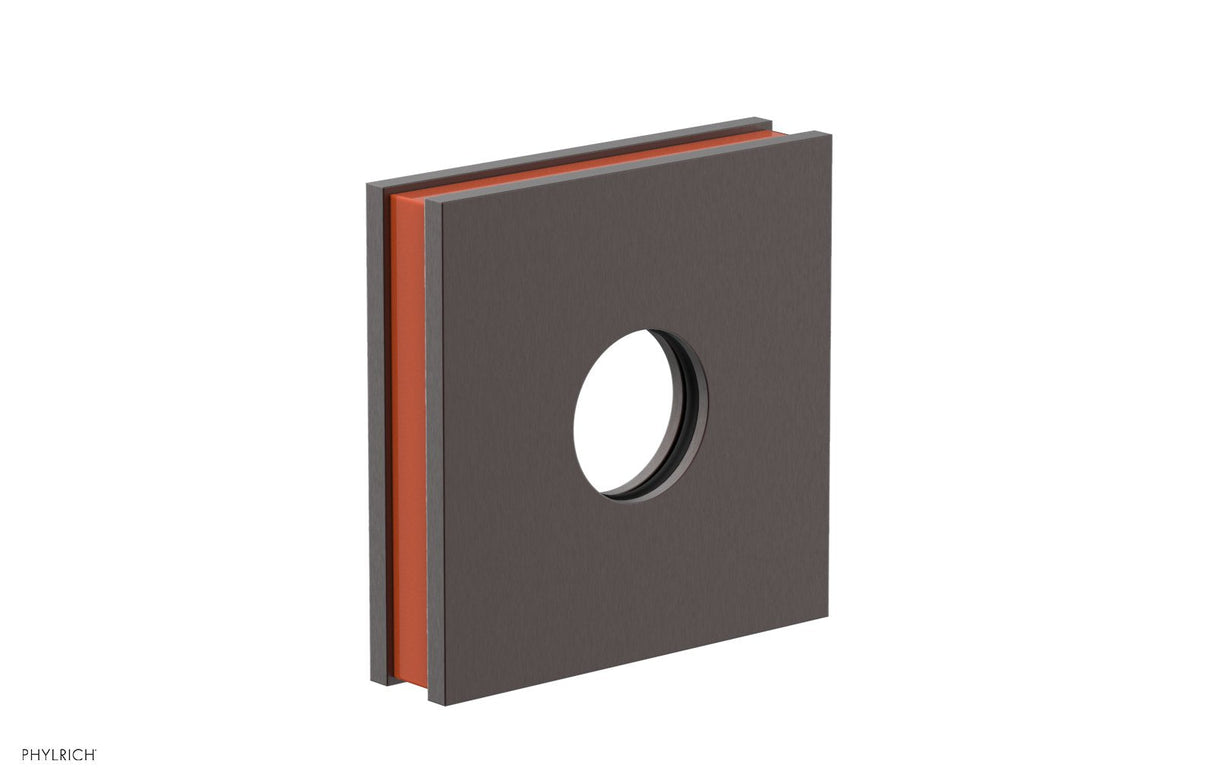 Phylrich 3-722-05WX042 Square Flange with "Orange" Accent 3-722 - Weathered Copper