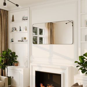 Eviva Harmony 60" x 28" Rectangular Black Metal Framed Mirror