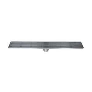 DAX Stainless Steel Rectangular Shower Floor Drain with 18 Gauge, 24", Brushed Stainless Steel DR24-H01