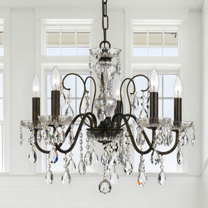 Butler 5 Light Hand Cut Crystal English Bronze Chandelier 3025-EB-CL-MWP