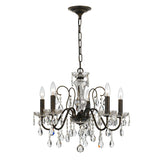 Butler 5 Light Swarovski Strass Crystal English Bronze Chandelier 3025-EB-CL-S