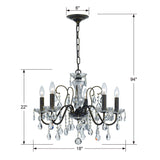 Butler 5 Light Swarovski Strass Crystal English Bronze Chandelier 3025-EB-CL-S