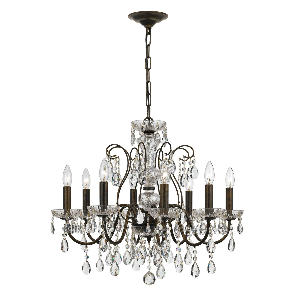 Butler 8 Light Hand Cut Crystal English Bronze Chandelier 3028-EB-CL-MWP